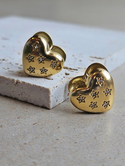 Orecchini Cuore Bottone