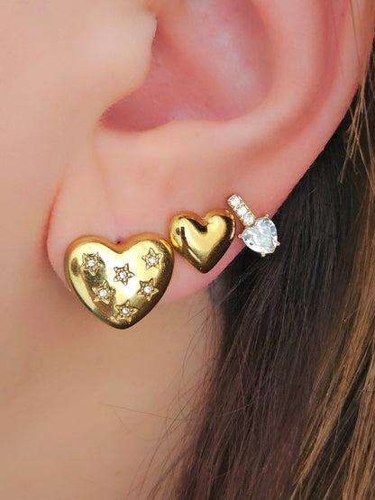 Orecchini Cuore Bottone