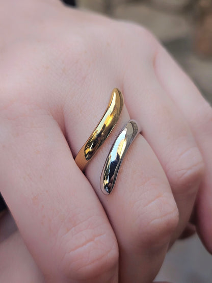 Anello Abbraccio Slim Bicolor