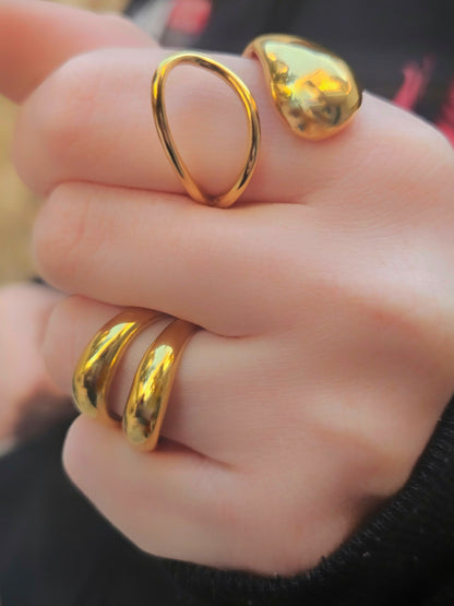 Anello Doppia Goccia Chunky