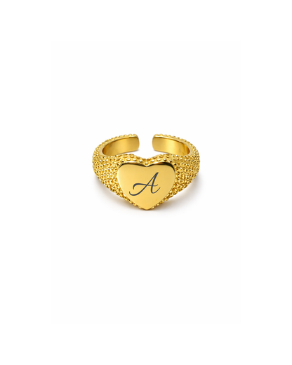 Anello Impero Cuore Martellato Personalizzabile
