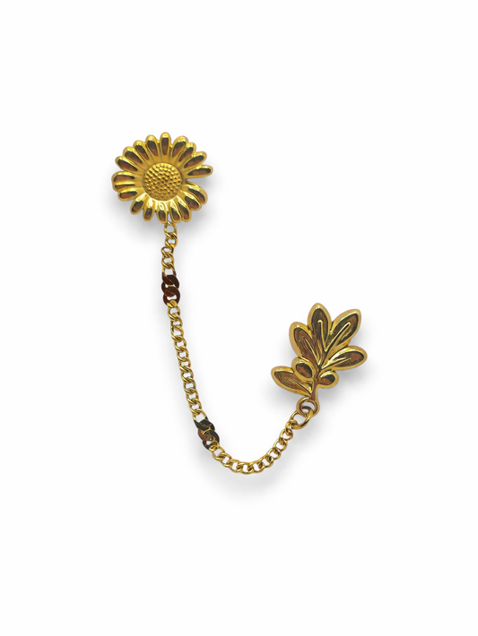 Monorecchino Catena Lobetto con Earcuff Girasole