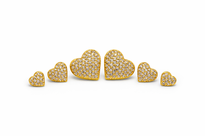 Orecchini Lobetto Cuore Pavè