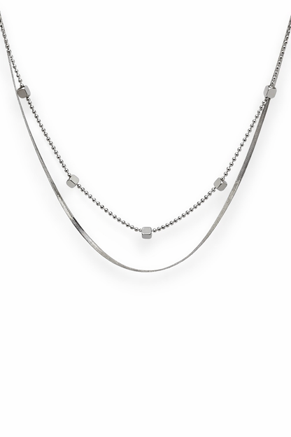 Collana Doppia Snake e Quadratini