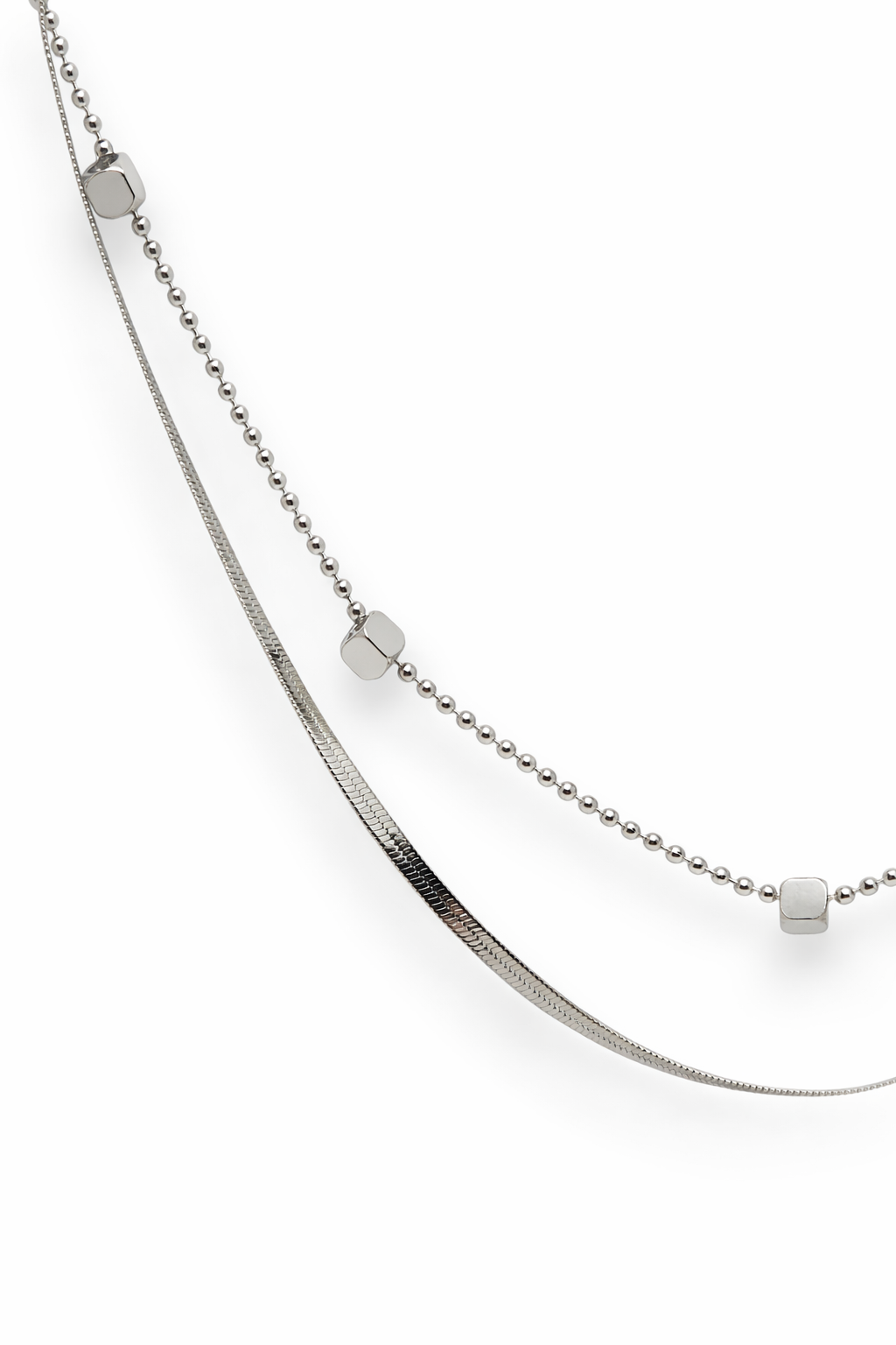 Collana Doppia Snake e Quadratini