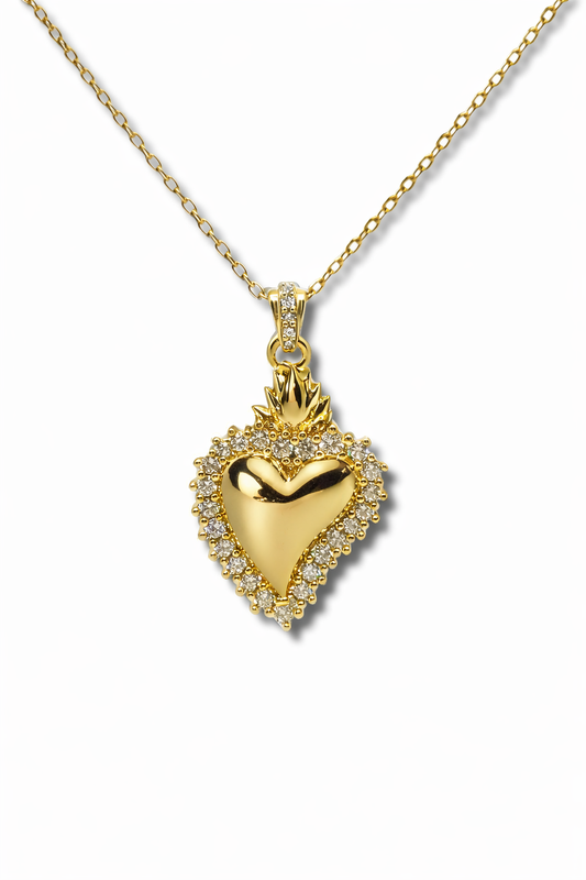 Collana Cuore Sacro Zirconi