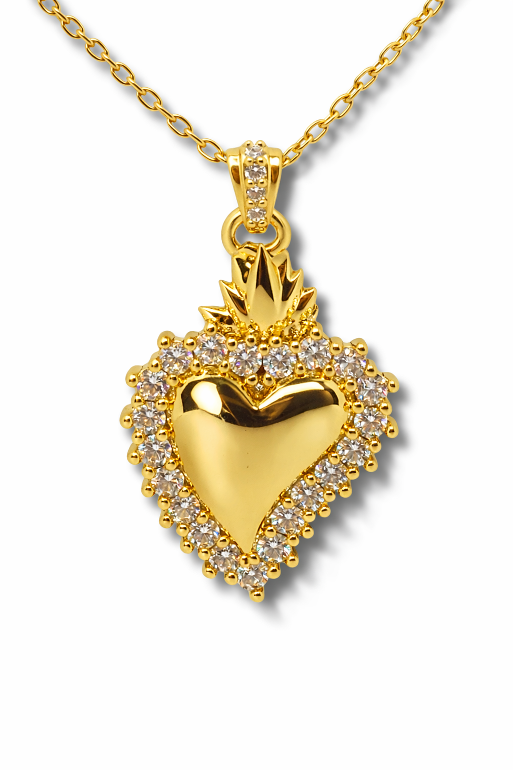 Collana Cuore Sacro Zirconi