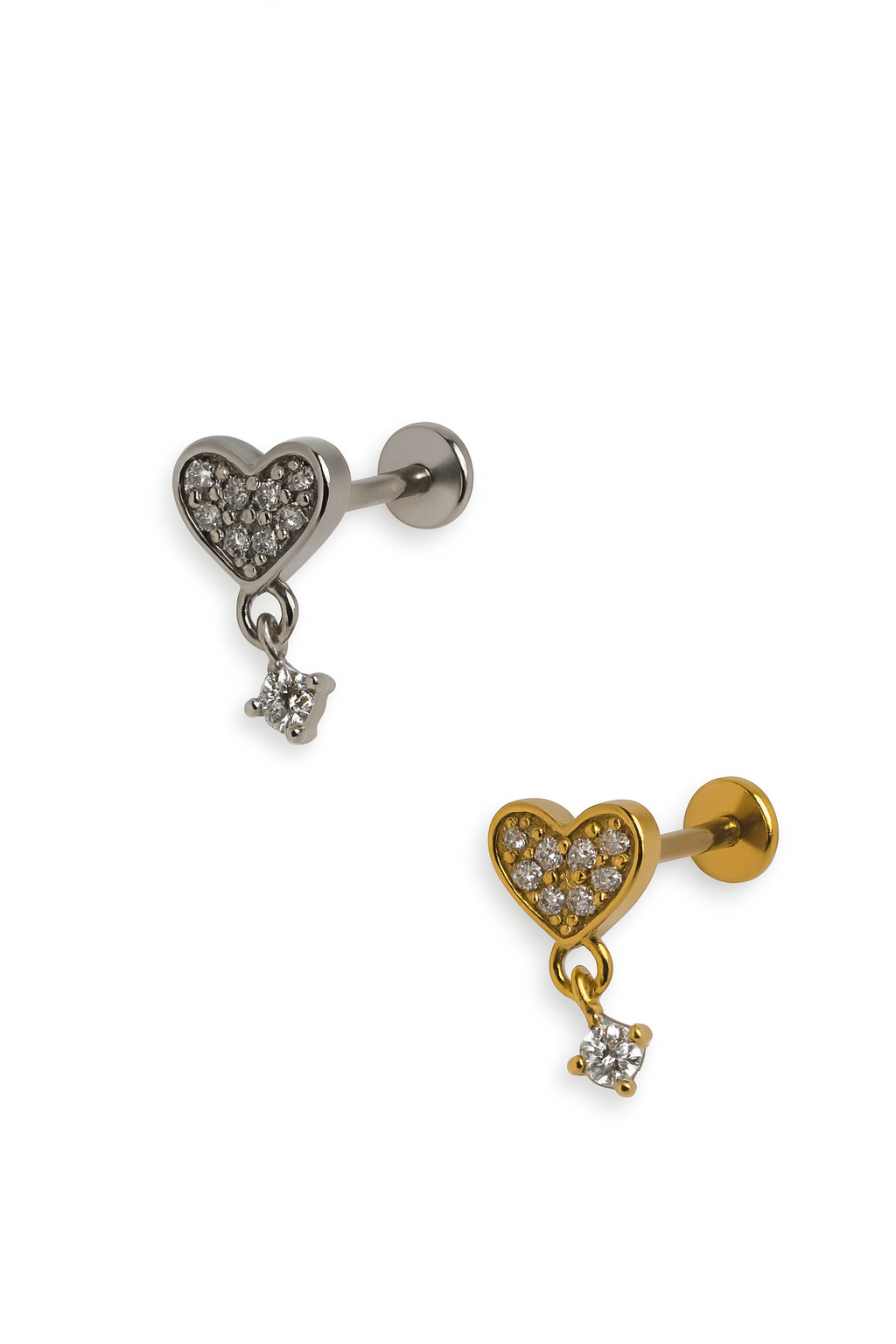 Piercing Cuore Con Pendente Punto Luce