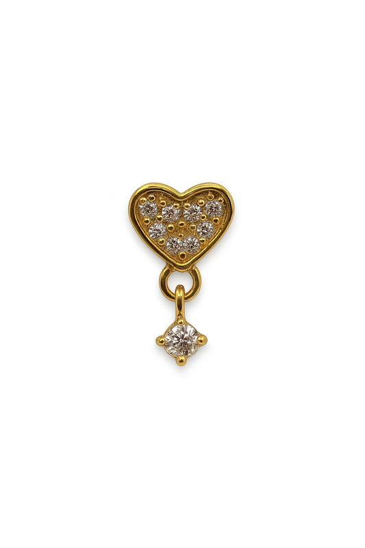 Piercing Cuore Con Pendente Punto Luce