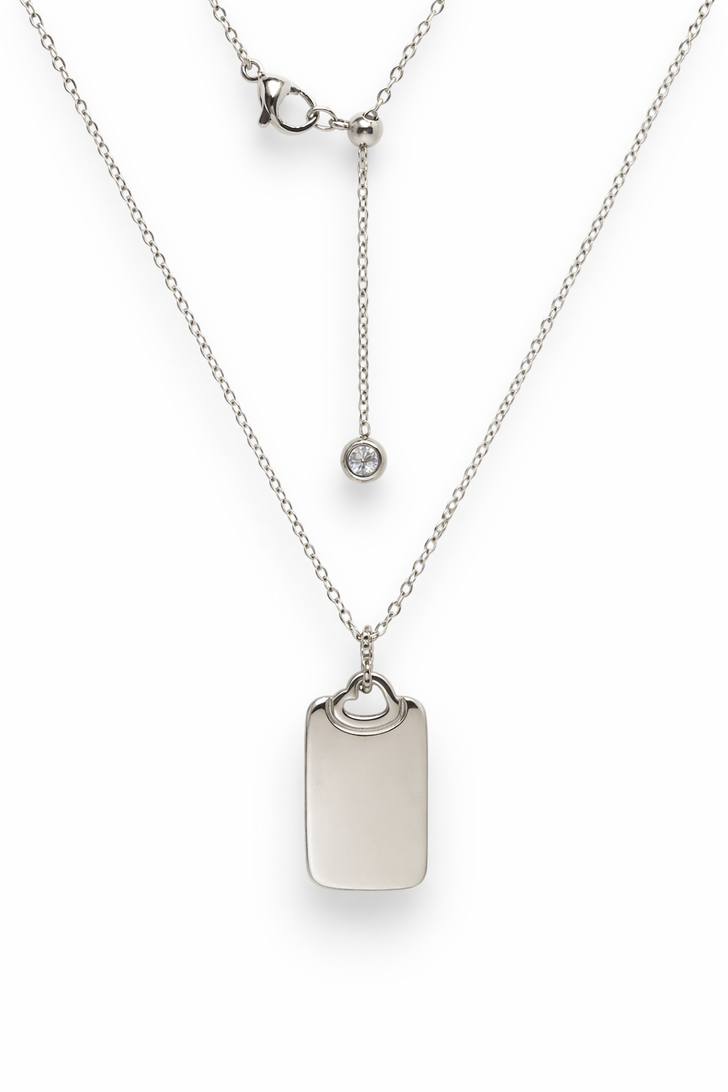 Collana Saliscendi Placchetta Cuore Personalizzabile