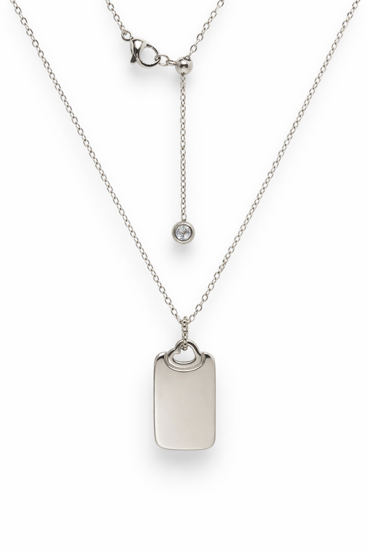 Collana Saliscendi Placchetta Cuore Personalizzabile