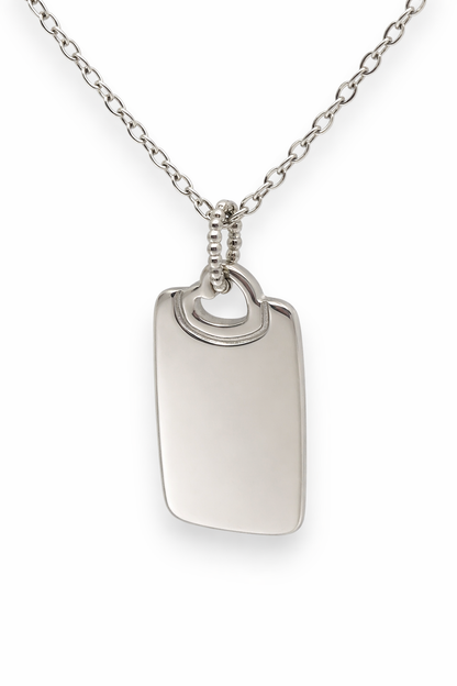 Collana Saliscendi Placchetta Cuore Personalizzabile