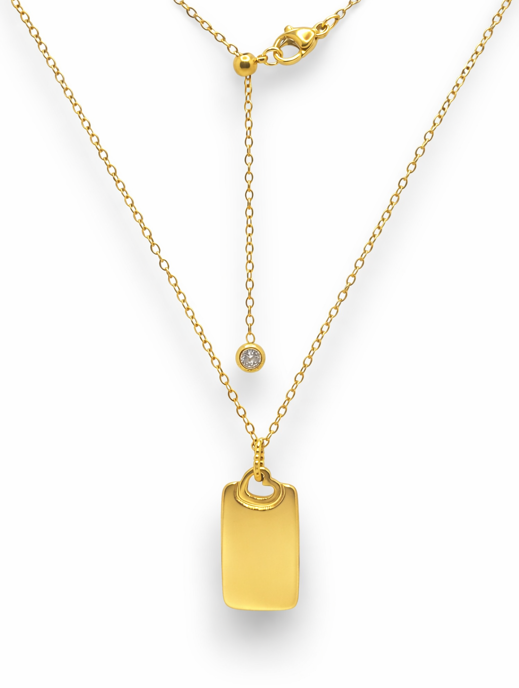 Collana Saliscendi Placchetta Cuore Personalizzabile