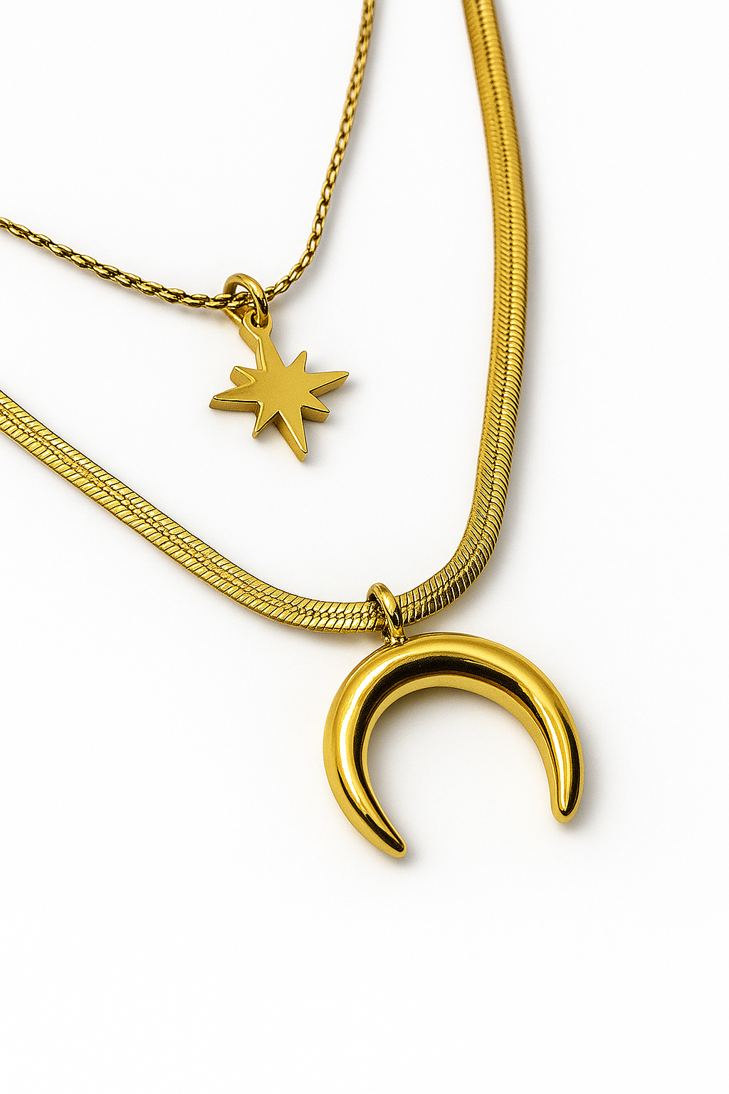 Collana Doppia Stella Luna