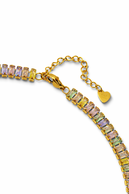 Collana Tennis Baguette Multicolor