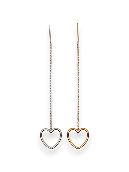 Orecchino Saliscendi Cuore Aperto Pendente