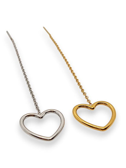 Orecchino Saliscendi Cuore Aperto Pendente