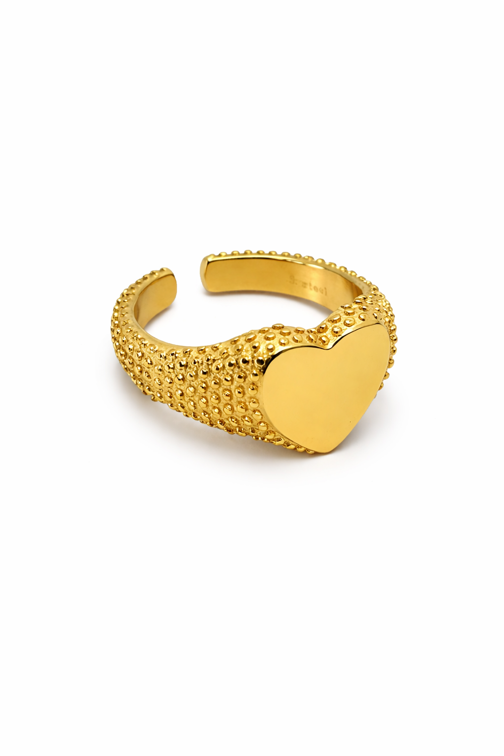 Anello Impero Cuore Martellato Personalizzabile
