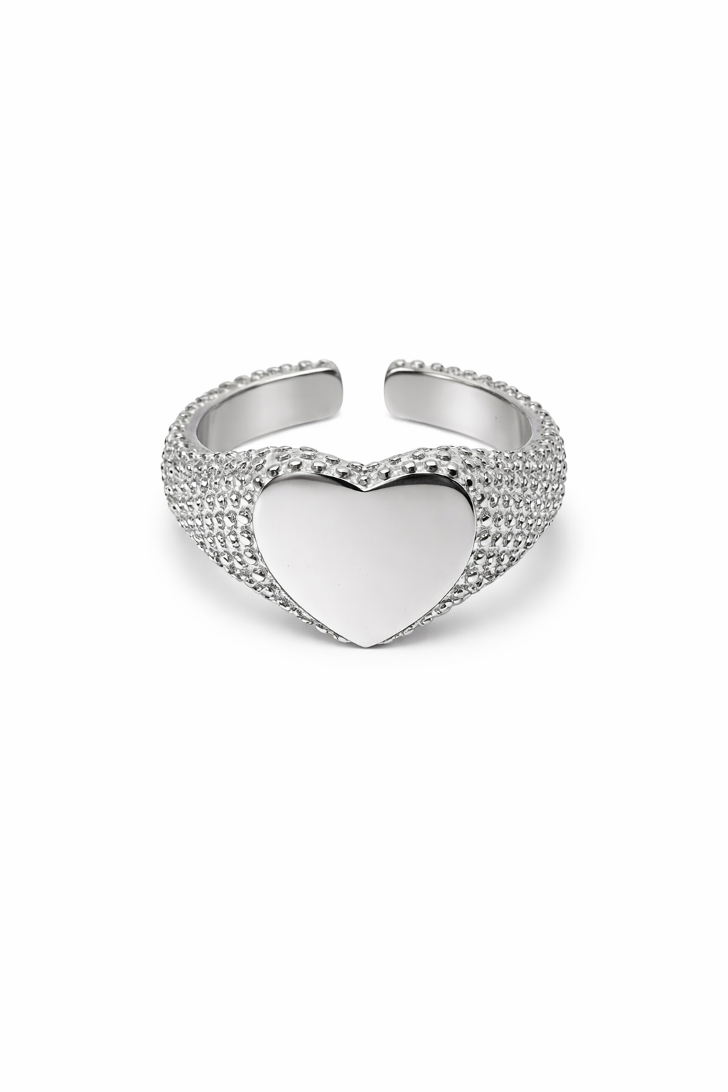 Anello Impero Cuore Martellato Personalizzabile