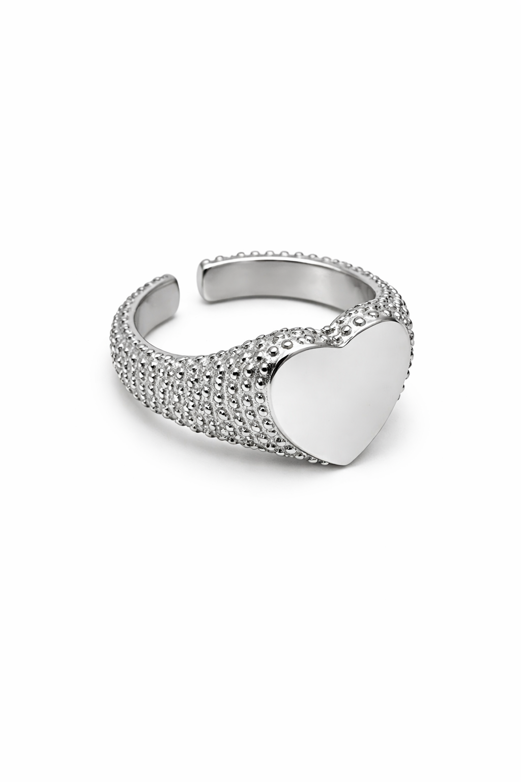 Anello Impero Cuore Martellato Personalizzabile