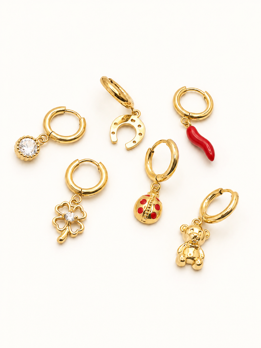 Set Orecchini Hoop Lucky Me Charms