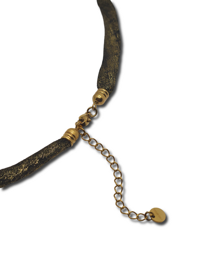 Collana Tessuto Con Croce