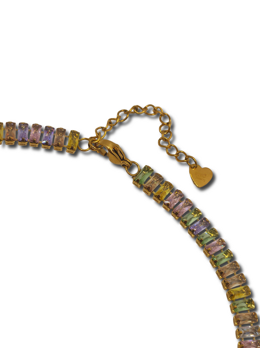 Collana Tennis Baguette Multicolor