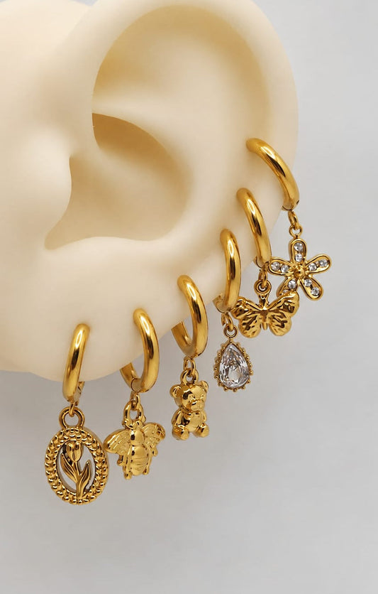 Set Orecchini Hoop Story Charms