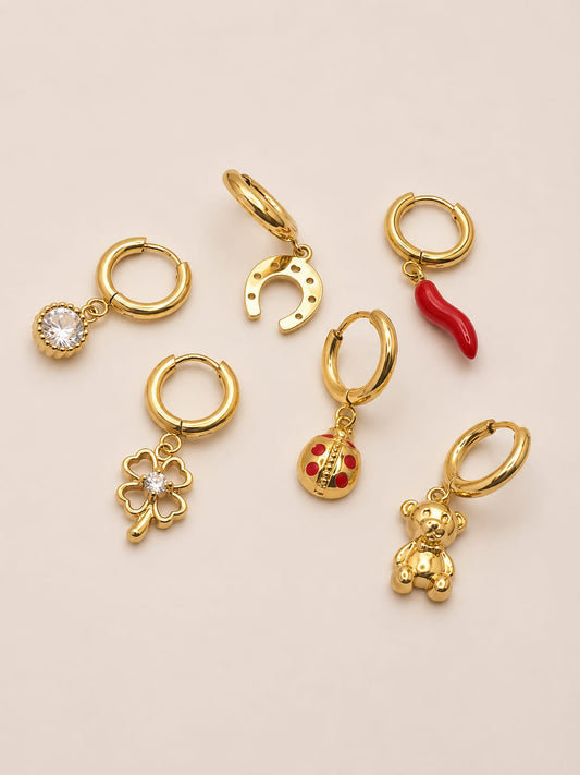 Set Orecchini Hoop Lucky Me Charms