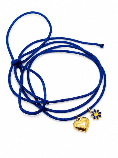 Collana Cordino Blu e Ciondoli