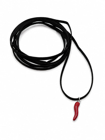 Collana Cordino Nero Croce o Cornetto