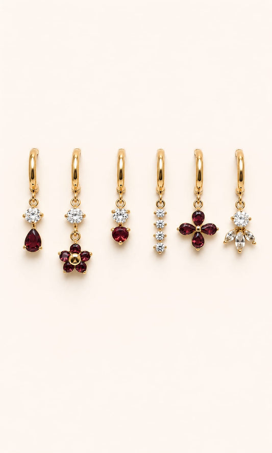Set Orecchini Hoop Bloomy Charms