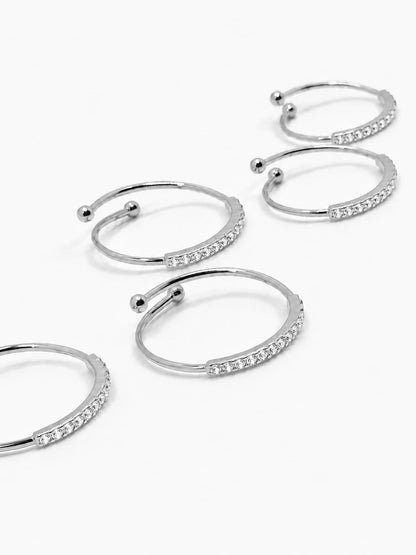 Set 5 fedine regolabili strass