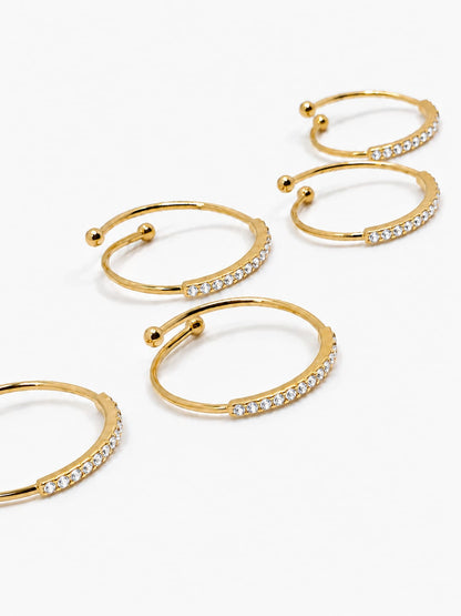 Set 5 fedine regolabili strass