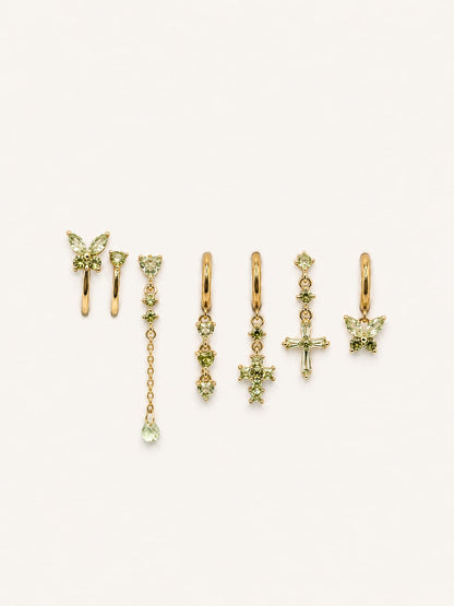 Set Orecchini Farfalla Bijou Green
