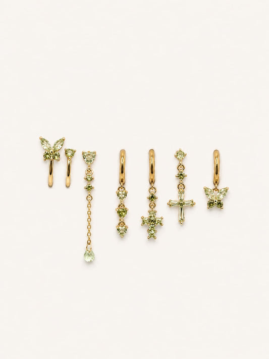 Set Orecchini Farfalla Bijou Green