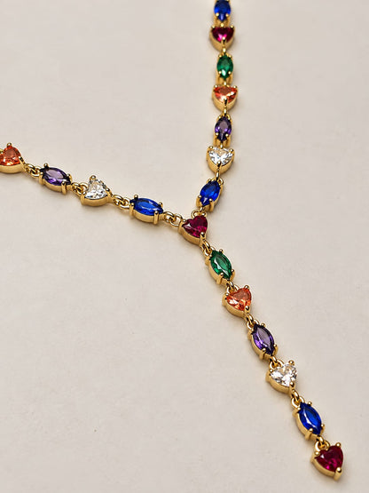 Collana a Y multicolore