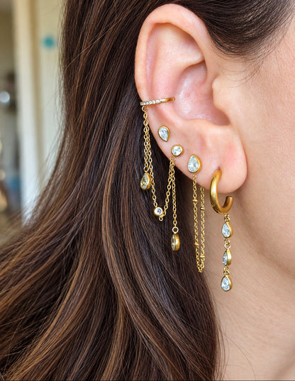 Orecchino Goccia con ear cuff