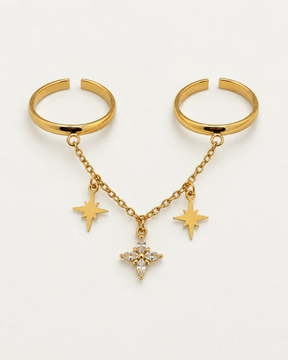 Anello Bellatrix doppio con catena