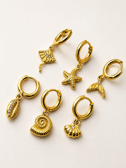 Set Orecchini Hoop Sea Charms