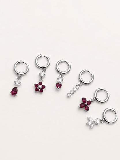 Set Orecchini Hoop Bloomy Charms