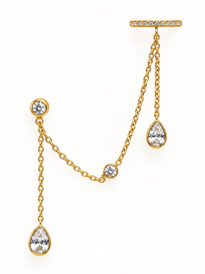 Orecchino Goccia con ear cuff