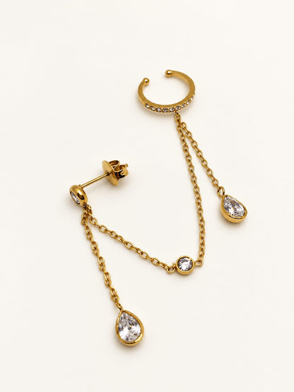 Orecchino Goccia con ear cuff