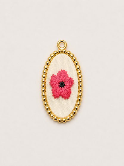 Ciondolo Lilly Pink Ricamato