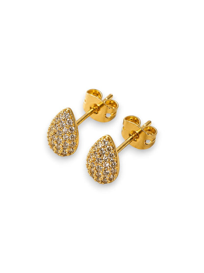 Orecchini Lobetto Mini Goccia Pavè