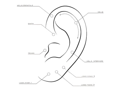 Piercing Cuore Con Pendente Punto Luce