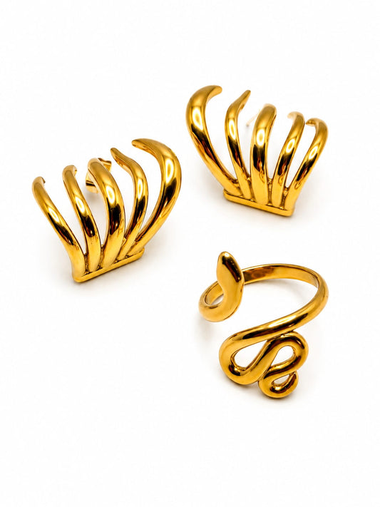 Set Orecchini e Anello Serpente