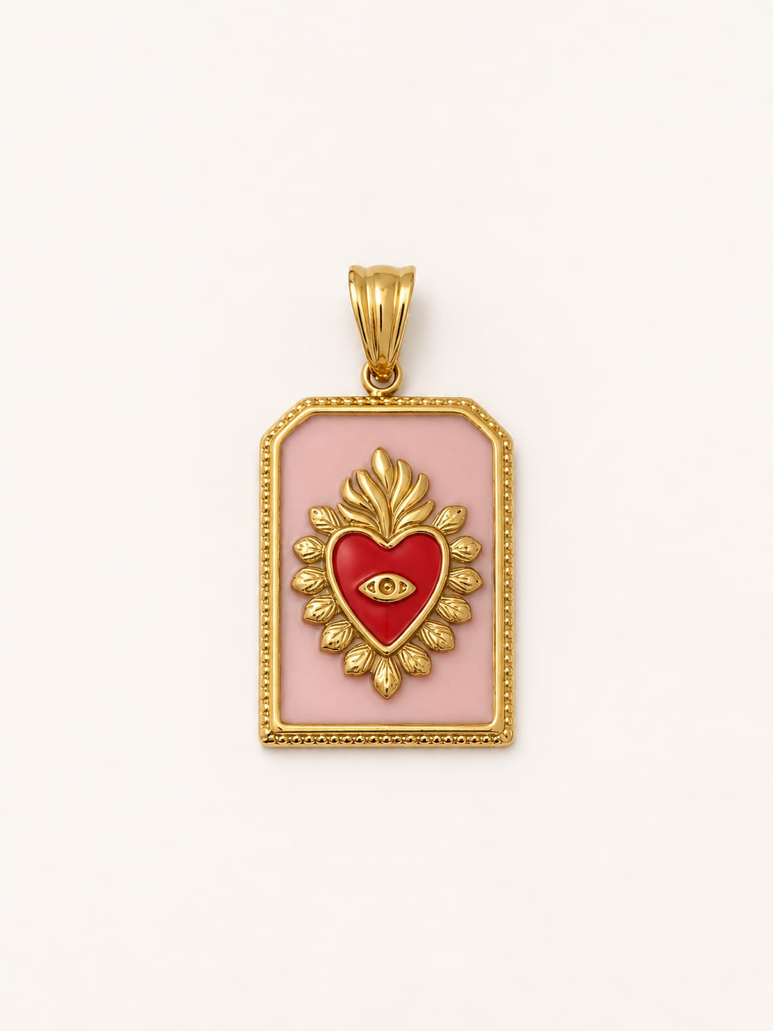 Ciondolo Cuore Sacro Smaltato