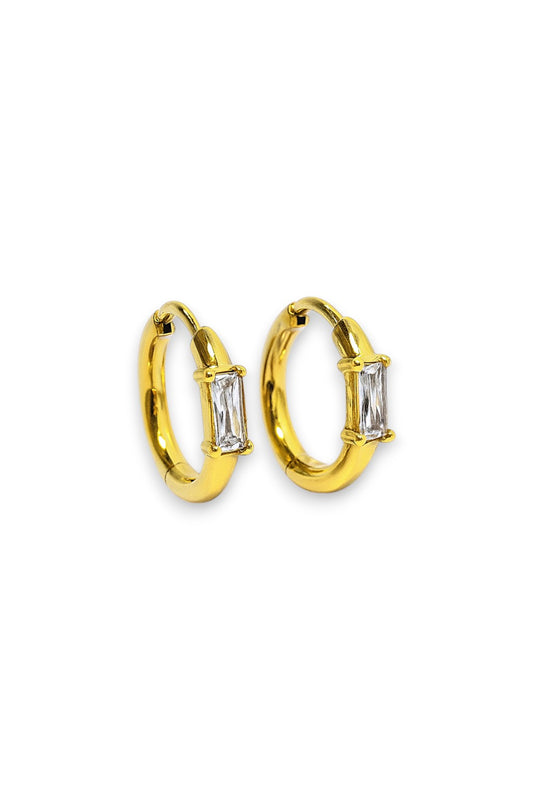 Orecchini Hoop Baguette Slim