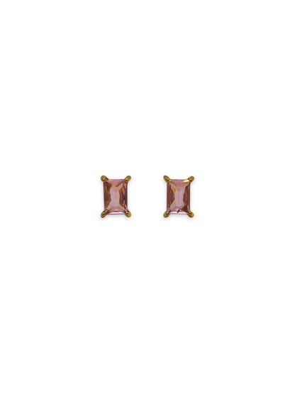 Orecchini Lobetto Baguette Rosa